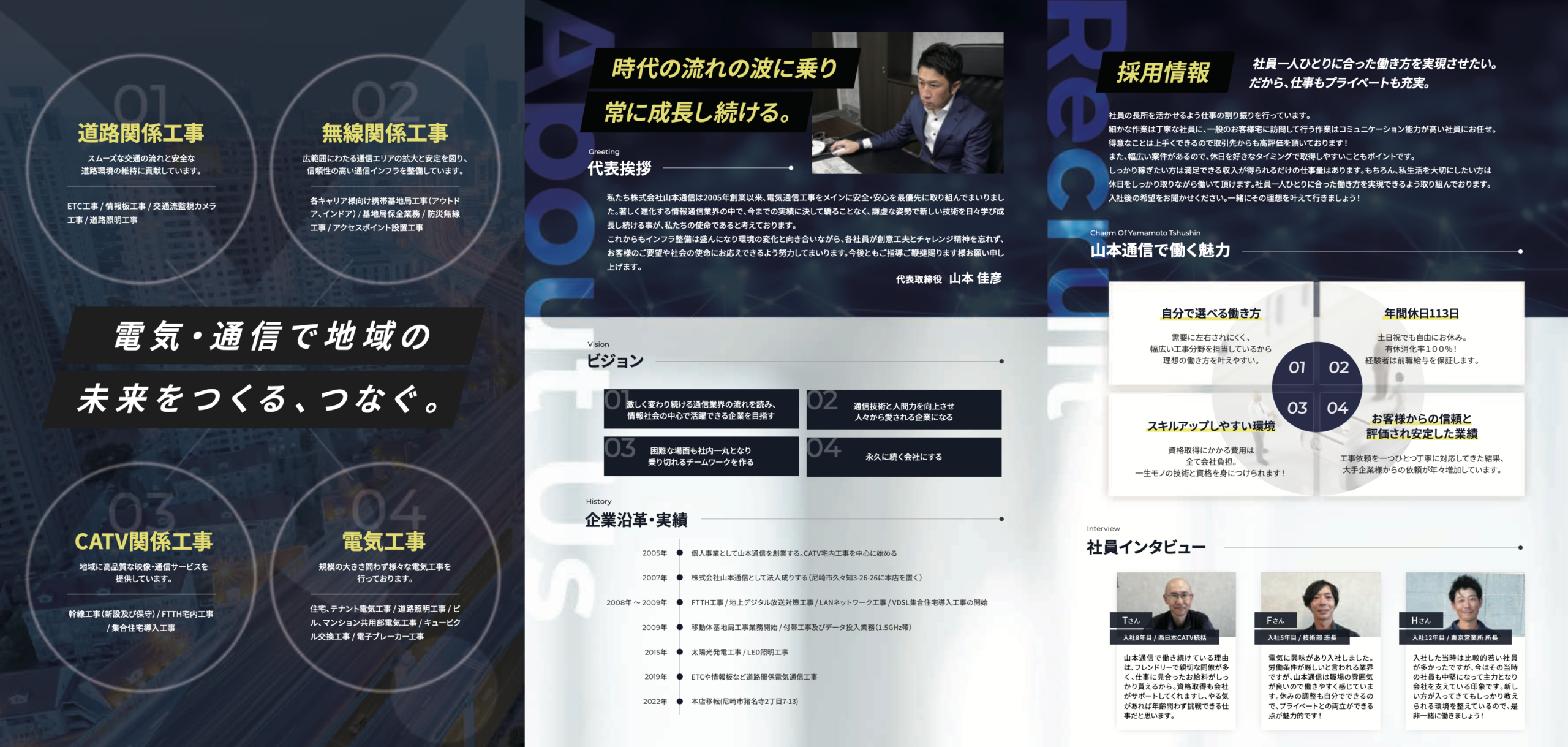 株式会社山本通信様　会社案内パンフレット